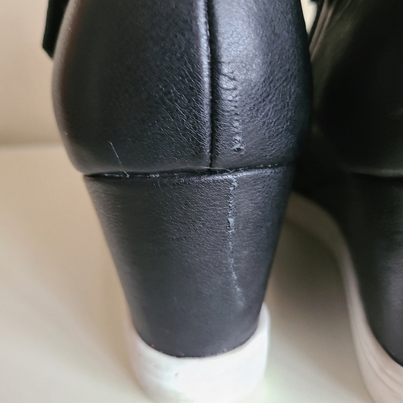 linea paolo freshton wedge high top sneaker booties leather black size 11 - Picture 5 of 7